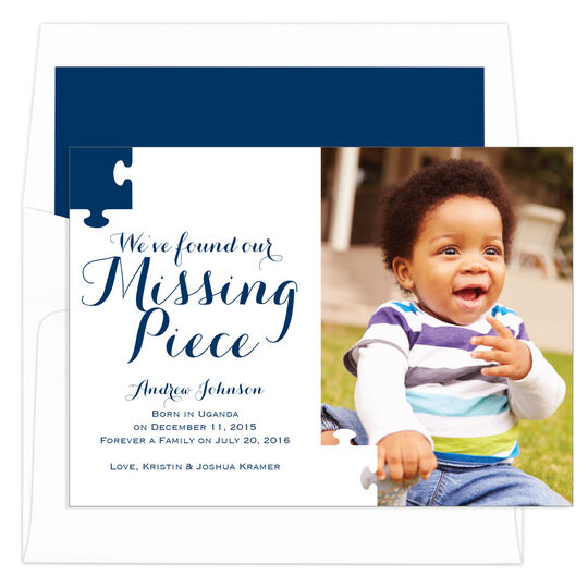Navy Missing Piece Photo Adoption Announcements